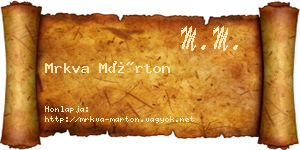 Mrkva Márton névjegykártya
